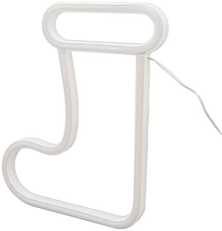 Christmas Neon Light, LED Christmas Boot Neon Sign Light, Battery Operated, USB Charging, Wall Decoration, Light for Party Decoration