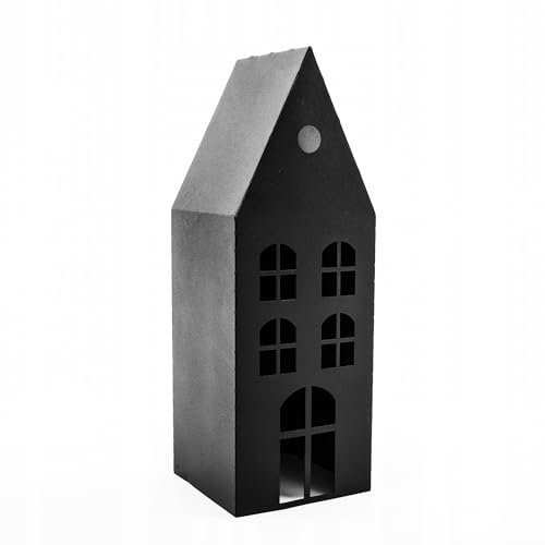 Kapaga - Schwarz Metall Laternen - Kerzenlaterne Indoor - Gartenlaternen - Kerzen - Laternenhaus - Teelichthaus - Latarne - Für Room Decor, Geschenke (Schwarz 1)