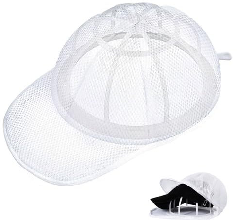 JJQHYC Gorra con forma de lavadora, para gorras de basecap, rejilla de lavado, para adultos y niños, color blanco
