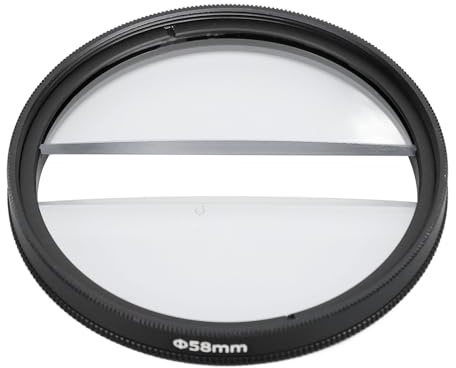58 Mm Doppel-Halbmond-Spezialeffektfilter, Doppelglas-Kamera, Geteiltes Dioptrienobjektiv, Fotografie-Zubehör, Mittelfeldprisma, Geteilter Filter, Spiegelreflexkamera