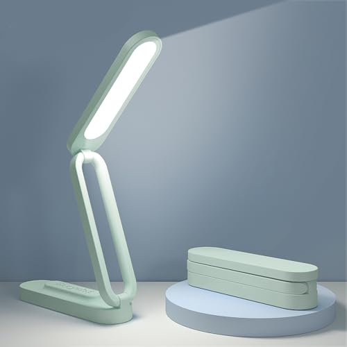 Giryuhd LED Desk Lamp for Office Home & Battery Operated Lamp Rechargeable Lamp Foldable & Portable Light, LED Desk Light Strip, 3 Brightness Dimmable Small Desk Lamp Wireless Reading Lamp