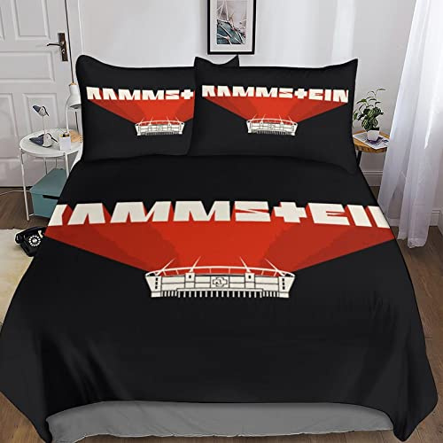 Enfunt-Home 3D Drucken Band Bettwäsche Set 135x200,Microfaser Einzelbett 1 Bettbezug Mit Reißverschluss + 1 Kissenbezüge 80x80