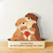 Drawelry Personalisiert Tier Holz Puzzle Ornamente mit 2–5 Familie Namen Gravur Skulptur Hund Katze Maus Pinguin Fuchs Statue Puzzles Dekoration für Weihnachten Neujahrs Geschenke (Maus)