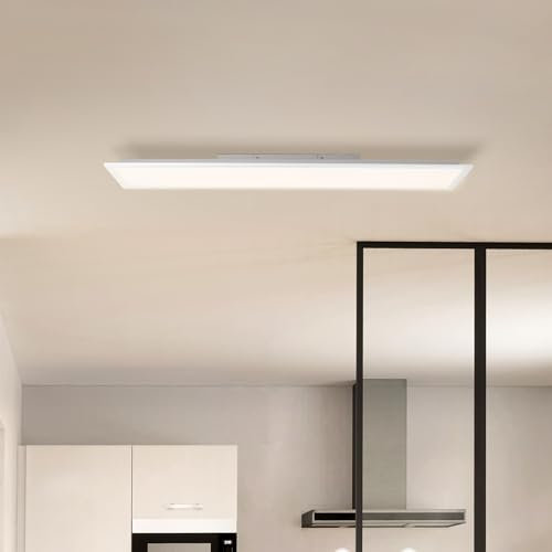 Lightbox Basic LED Aufbaupaneel | 100 x 25 cm | zeitloses Wand- & Deckenpanel mit weißem Rahmen & warmweißer Lichtfarbe (2700 K) | 2400 lm | für jeden Raum | aus Aluminium/Kunststoff
