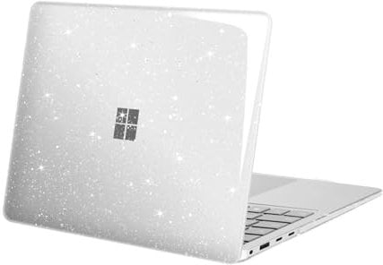 MOSISO Compatible with Microsoft Surface Laptop Case 13.8 inch 2024 Touchscreen 7th Edition 2036 Release Model 2036, Glitter Sparkly Plastic Protective Hard Shell, Transparent