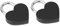Lot de 2 cadenas en forme de cœur avec clés 30 x 39 mm (noir)