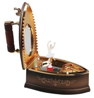 Musicboxworld MMM GmbH, Spieluhrenwelt 43281 Einzigartige Ballerina-Spieluhr im Vintage-Bügeleisen-Design – Spielt „Für Elise“ (160mm breit)