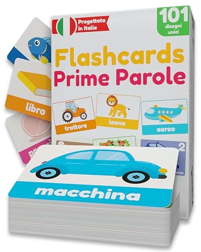 Flashcards Prime Parole | Learnworx Flashcard per Bambini 1-3 Anni | 101 Carte Prime Parole | Sviluppo Linguaggio | +12 Mesi