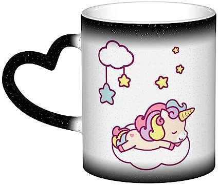 XTXGBT Unicorn Cloud Printed Magic Color Changing Mugs, Heat Sensitive Cups, Gift