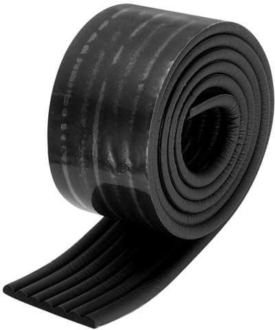 sourcing map Bunk Bed Ladder Pad, 2m NBR Self-Adhesive Corner Edge Protector Soft Furniture Corner Guard for Ladder Table Desk Edge, Black