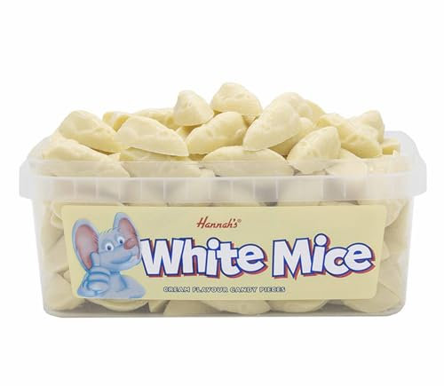 Hannah's Cream Flavour White Mice Shaped Chocolate - 600g Share Tub
