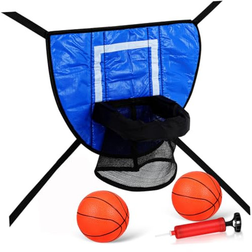 TOYANDONA 1 Set Trampoline Basketball Hoop Basketball Goal Attachment with Pump Balls for Easy Setup Parent Fun Indoor Outdoor Sports Accessory