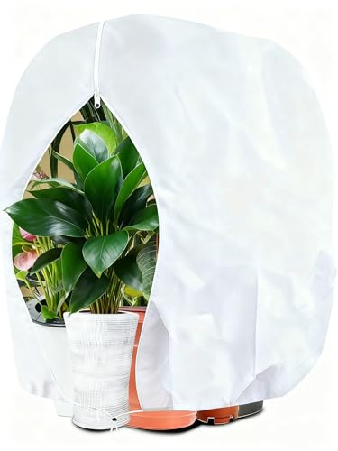 MYOWELL Pflanzenschutz Winter - 120x180cm Winterschutz für Pflanzen, Lichtdurchlässig und Atmungsaktiv für große Kübelpflanzen wie Oliven & Palmen (Weiß)