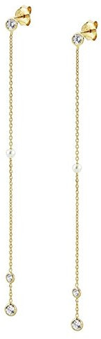 Nomination Damen-Ohrhänger 925 Silber Zirkonia weiß Perle 9.2 cm - 142663/012