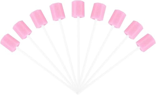 Rosenice Einweg-Schwamm-Mundpflegestäbchen 100 Stück in Rosa