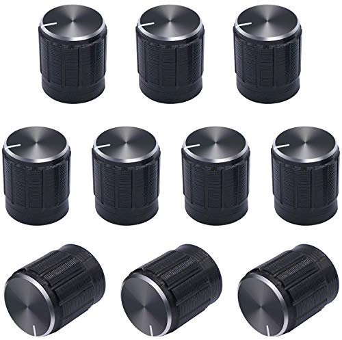 Taiss/ 10pcs Black Metal 6 mm Knurled Shaft Insert Dia. Potentiometer Control Knobs Switch knob 15mm Dia. x 16mm Height