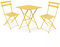 Oviala Table de Jardin et 2 chaises Acier Jaune