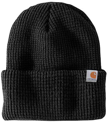 Carhartt Herren Knit Insulated Waffle Beanie Winter-Hut, Schwarz, Einheitsgröße