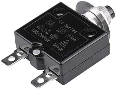 Interruttore Termico, Fydun 5A / 8A / 10A / 15A / 18A / 20A / 30A Interruttore Automatico con Ripristino Manuale Salvamotore Protezione da Sovraccarico di Corrente per Auto, Industriale(5A)