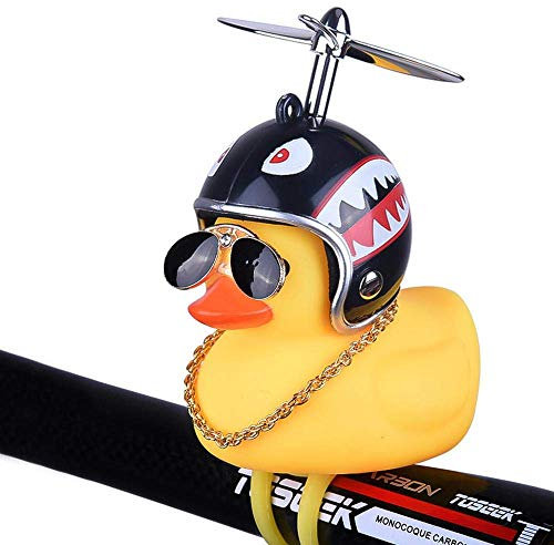 BSGP Auto-Dekoration, kreativ, niedlich, trägt Helm, kleine gelbe Ente, Puppe, Spielzeug, Autozubehör für Auto-Innendekoration, Fahrräder, Motorräder, Geschenk für Kinder (Hai)