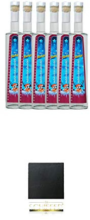 Der flüssige Adventskalender Elztalbrennerei Weis Haselnuss Spirituose 6 x 0,5 Liter + Schiefer Glasuntersetzer eckig ca. 9,5 cm Durchmesser