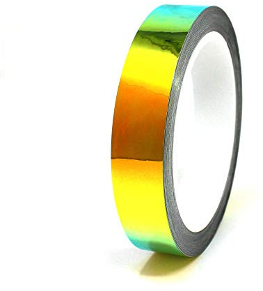 10 Meter Flip Flop Chrom Zierstreifen Basteln Effektfolie Hologramm Chameleon Auto Motorrad Modellbau Klebestreifen (FF3 Grün/Orange, 20mm Breite)