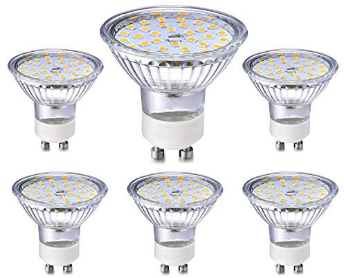Brantoo GU10 LED Licht Glühbirnen 5W Gleichwertig 40W 35W Halogen Glühbirnen, Warmweiß 3000K, GU10 Scheinwerfer LED, Abstrahlwinkel 120 °, CRI> 83, AC 230V, kein Flimmern, nicht dimmbar, 6er-Pack