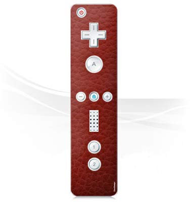 Skin kompatibel mit Nintendo Wii Controller Folie Sticker Leder Rot einfarbig