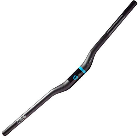 GRTE Carbonfaser-Mountainbike-Lenker Gebogener Fahrradlenker MTB Riser Bar Mountainbike und Rennräder Matte ultraleichte Leichtgewichte 25,4 mm 420 mm bis 720 mm,Blau,560MM