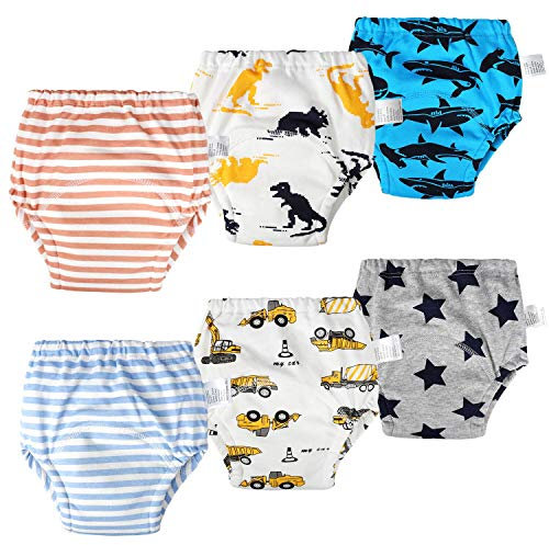 FLYISH DIRECT culotte d apprentissage enfant, culotte apprentissage propreté garcon, culotte d apprentissage imperméables, Lot de 6, 6 ans
