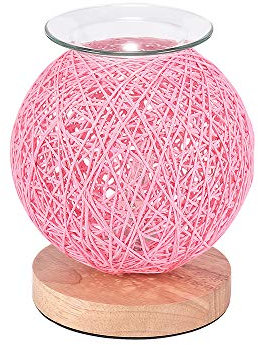 TIEMORE Rattan Electric Oil Burner Scentsy Wax Melt Burner with Light Candle Warmer Night Light for Home Office Bedroom Living Room Gifts & Decoration