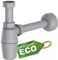 KIRCHHOFF Siphon ECO Save, nachhaltiger Abfluss, Geruchsverschluss aus recyceltem Kunststoff, Ablaufgarnitur für Waschbecken und Waschtisch, Flaschensiphon, Tassensiphon, Abflussrohr 98803049, Grau