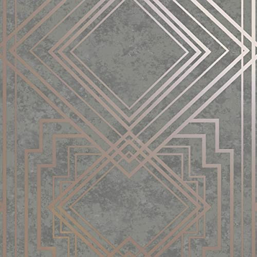 Holden Wallpaper Delano Grey/Rose Gold 75941 Full Roll