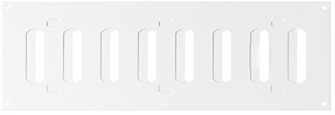 Steinberg14 Rejilla de ventilación de metal blanca con láminas bloqueables, 300 x 100 mm, rectangular