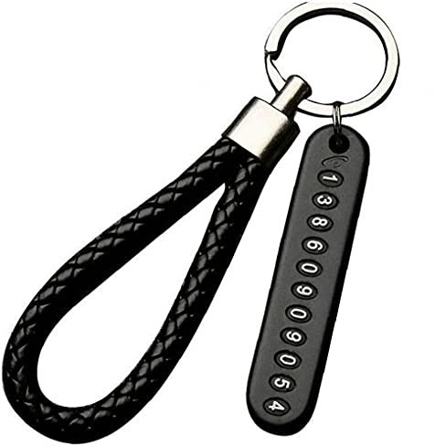 TOSSPER Anti-lost Car Key Chain Phone Number Card Keyring Phone Number Plate Vehicle Key Ring Car Accessories