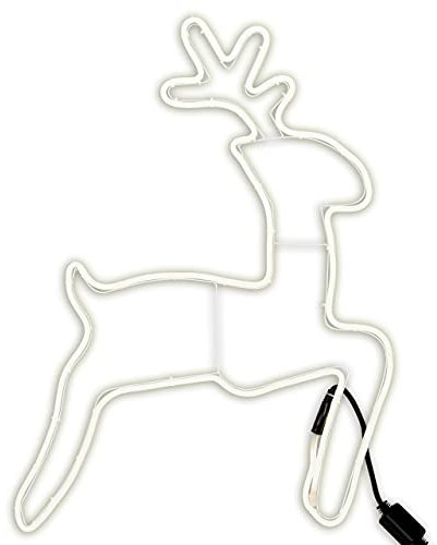 Nipach Rentier beleuchtet 360 LED weiß Deko-Figur 65x52 cm Trafo Leucht-Elch Weihnachtsdeko Weihnachtsbeleuchtung Außen-Deko Fest Xmas, Klar