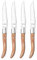 Amefa Royal Steak Steakmesser Set 4-teilig Pakka-Holzgriff | Messer mit mikrogezahnter Klinge | Messer für Steak, Fleisch und Pizza | Steak Messer