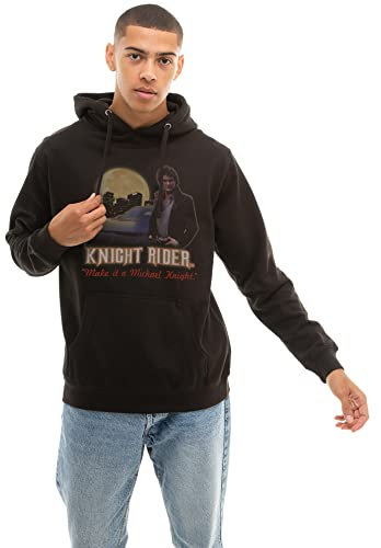 Cotton Soul Knight Rider Knight Rider – Knight Rider – Herren-Kapuze, Schwarz – LRG, Schwarz , L