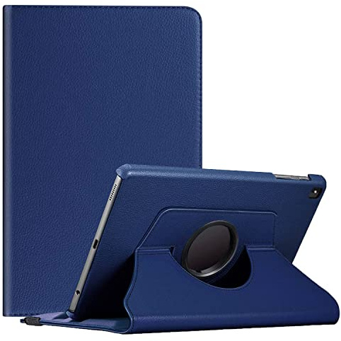 EKVINOR Rotating Case for Tab A7 Lite 8.7 2021 (Model: SM-T220/T225/T227), 360 Degree Swiveling Leather Protective Cover Case for Samsung Galaxy Tab A7 Lite 8.7 Inch Tablet 2021 Release, Dark Blue