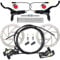 CooMeng Zoom H876E 2-PIN 4-Pistons E-Bike Electric Power-Off Hydraulic Brake Set with 180mm Rotors, Pre-Bled Hydraulic Disc Brake Caliper Lever for eBike (Included Mounting Adapter) - Black