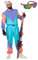 MIMIKRY 80er Jahre Retro Ski-Anzug Herren-Kostüm inkl. Brille Overall Einteiler Trash Bad Taste Apres Ski, Größe:50