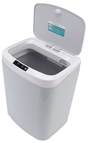 Badezimmer Automatischer Mülleimer, Haushalt 16L Berührungsloser Intelligenter Sensor Kleiner Mülleimer mit Deckel Leise, für Wohnzimmer Schlafzimmer Büro Küche(Grau)