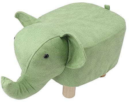 Jeanoko Tier-Fußhocker in Elefantenform, rutschfest, Geräuschlos, Bequem, Stabil, Niedlicher Mehrzweck-Hocker, Ottomane, Gepolsterter Kissenstuhl für Kinder (Grün)
