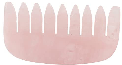Yuecoom Piastra per Raschiare Il Pettine, Quarzo Rosa Naturale Gua Sha Tool Health Healing Care Massage Stone