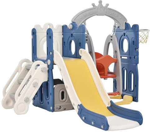 Toboganes Independientes para Bebés y Juegos de Columpios para Niños Pequeños Escaladores de Columpios Juegos de Parques Interiores Exteriores Toboganes Equipos de Diversión Centro (Tower)