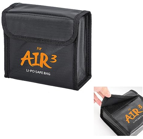 Fututech Batterie-Organizer für DJI Air 3S Air 3, Aufbewahrungstasche für Drohnenbatterie, Sicherheitstasche, explosionsgeschützt, gegen Feuchtigkeit, Staub, 3 Batterien, Koffer