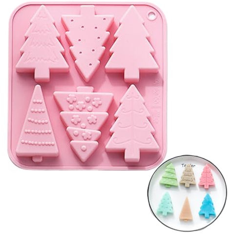 Moule en silicone en forme de sapin de Noël, 1 moule à chocolat, moule à savon, bonbons, gâteau, gelée, décoration de Noël, fête de famille, bricolage