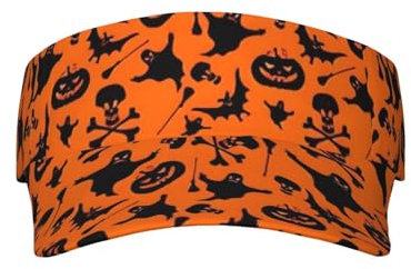 LimPac Halloween Erwachsene Sonnencreme Visier Kappe Einstellbare Golfkappe Sommer UV-Schutz Strandkappe Unisex, Halloween, Einheitsgröße