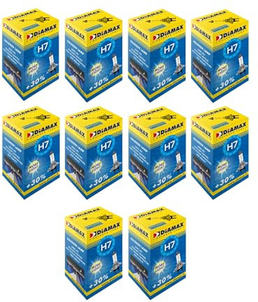 DIAMAX E2013L Lot de 10 ampoules à incandescence H7 pour voitures 12 V 55 W PX26d