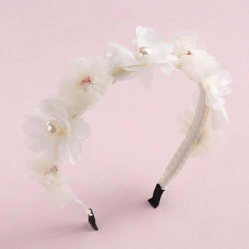 IYOU Fleurs Princesse Bandeau Ivoire Fleur Pièce de Tête Bébé Anniversaire Mariage Accessoires de cheveux pour Filles